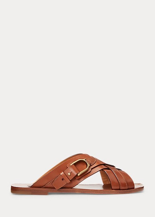 Brown Women’s Ralph Lauren Jacie Calfskin Stirrup Sandals Brown Women’s Ralph Lauren Jacie Calfskin Stirrup Sandals
