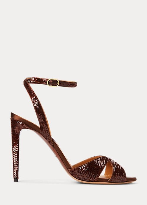 Brown Women’s Ralph Lauren Kandice Sequined Sandals Brown Women’s Ralph Lauren Kandice Sequined Sandals