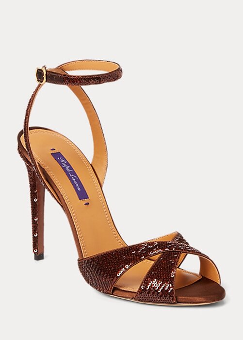 Brown Women’s Ralph Lauren Kandice Sequined Sandals Brown Women’s Ralph Lauren Kandice Sequined Sandals