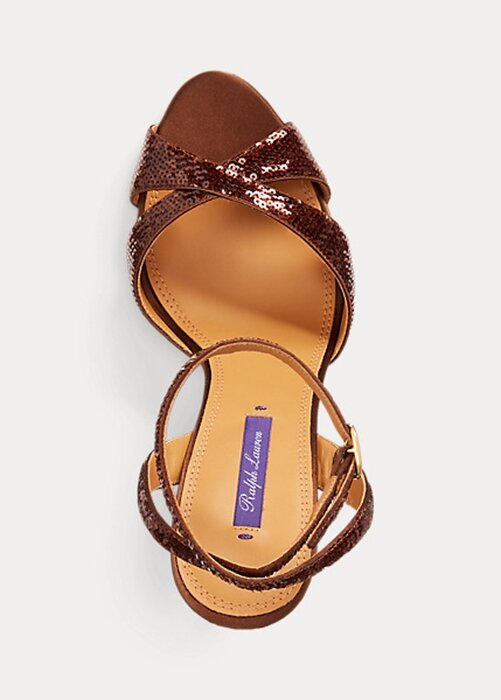 Brown Women’s Ralph Lauren Kandice Sequined Sandals Brown Women’s Ralph Lauren Kandice Sequined Sandals