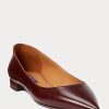 Brown Women’s Ralph Lauren Kendrya Calfskin Ballet Flat Shoes