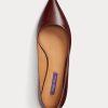 Brown Women’s Ralph Lauren Kendrya Calfskin Ballet Flat Shoes