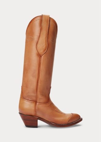 Brown Women’s Ralph Lauren Kiera Leather Cowboy Boots Brown Women’s Ralph Lauren Kiera Leather Cowboy Boots