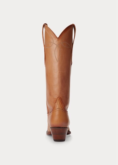 Brown Women’s Ralph Lauren Kiera Leather Cowboy Boots Brown Women’s Ralph Lauren Kiera Leather Cowboy Boots