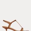 Brown Women’s Ralph Lauren Lambskin Kitten-Heel Sandals
