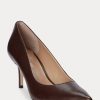 Brown Women’s Ralph Lauren Lanette Burnished Leather Heels