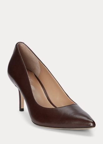 Brown Women’s Ralph Lauren Lanette Burnished Leather Heels Brown Women’s Ralph Lauren Lanette Burnished Leather Heels
