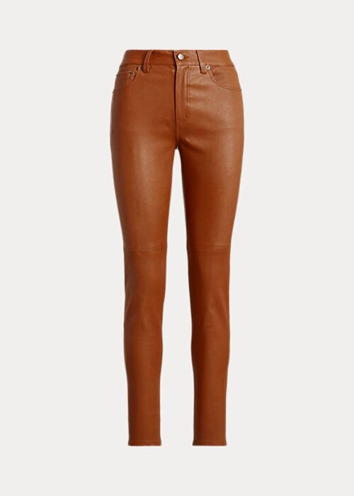 Brown Women’s Ralph Lauren Leather High-Rise Skinny Ankle Pants Brown Women’s Ralph Lauren Leather High-Rise Skinny Ankle Pants