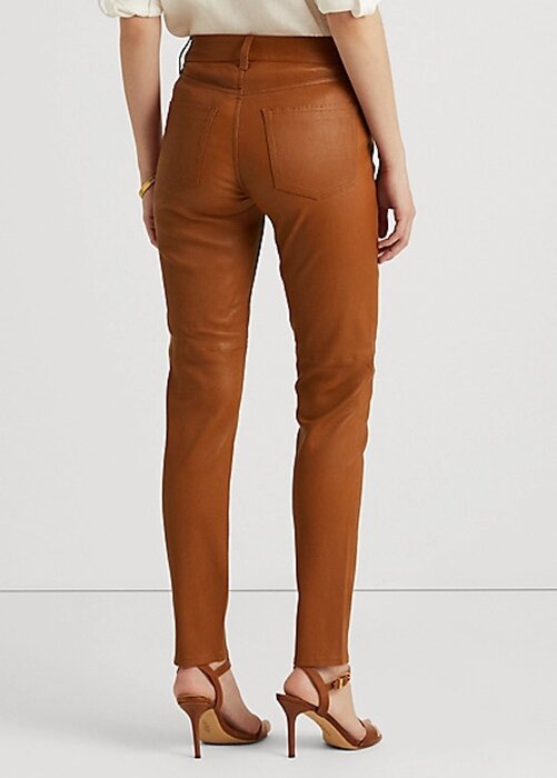Brown Women’s Ralph Lauren Leather High-Rise Skinny Ankle Pants Brown Women’s Ralph Lauren Leather High-Rise Skinny Ankle Pants