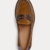 Brown Women’s Ralph Lauren Leather-Trim Suede Penny Loafers