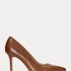 Brown Women’s Ralph Lauren Lindella II Burnished Leather Heels