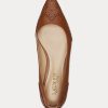 Brown Women’s Ralph Lauren Loraine Burnished Leather Ballet Flat Shoes