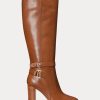 Brown Women’s Ralph Lauren Makenna Burnished Leather Riding Boots
