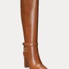 Brown Women’s Ralph Lauren Makenna Burnished Leather Riding Boots