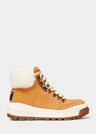 Brown Women’s Ralph Lauren Polo Sport Suede & Shearling Boots