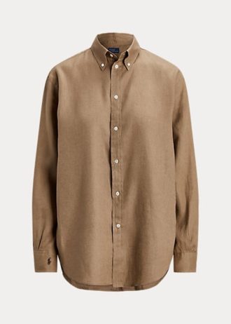 Brown Women’s Ralph Lauren Relaxed Fit Linen Shirts