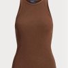 Brown Women’s Ralph Lauren Rib-knit Cotton Tanks