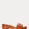 Brown Women’s Ralph Lauren Roxanne Nappa Leather Sandals