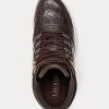 Brown Women’s Ralph Lauren Rylee Embossed Leather High-Top Sneakers