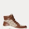 Brown Women’s Ralph Lauren Rylee Monogram Jacquard High-Top Sneakers Brown Women’s Ralph Lauren Rylee Monogram Jacquard High-Top Sneakers
