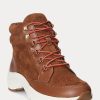 Brown Women’s Ralph Lauren Rylee Suede & Leather High-Top Sneakers