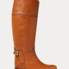Brown Women’s Ralph Lauren Sallen Calfskin Riding Boots