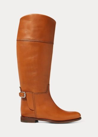 Brown Women’s Ralph Lauren Sallen Calfskin Riding Boots