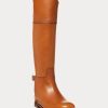 Brown Women’s Ralph Lauren Sallen Calfskin Riding Boots