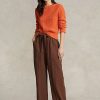 Brown Women’s Ralph Lauren Silk-Blend Wide-Leg Pants Brown Women’s Ralph Lauren Silk-Blend Wide-Leg Pants