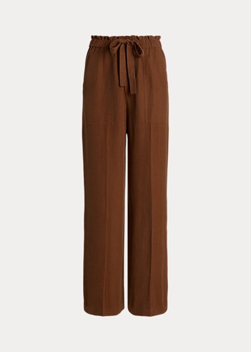 Brown Women’s Ralph Lauren Silk-Blend Wide-Leg Pants Brown Women’s Ralph Lauren Silk-Blend Wide-Leg Pants