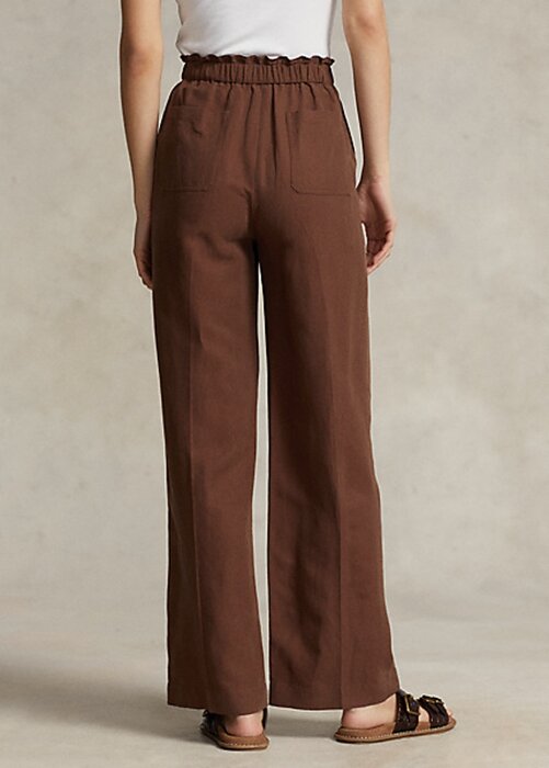 Brown Women’s Ralph Lauren Silk-Blend Wide-Leg Pants Brown Women’s Ralph Lauren Silk-Blend Wide-Leg Pants