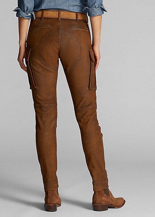 Brown Women’s Ralph Lauren Skinny Leather Cargo Pants Brown Women’s Ralph Lauren Skinny Leather Cargo Pants