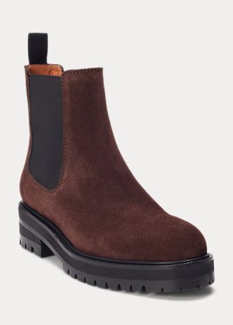 Brown Women’s Ralph Lauren Suede Lug Chelsea Boots