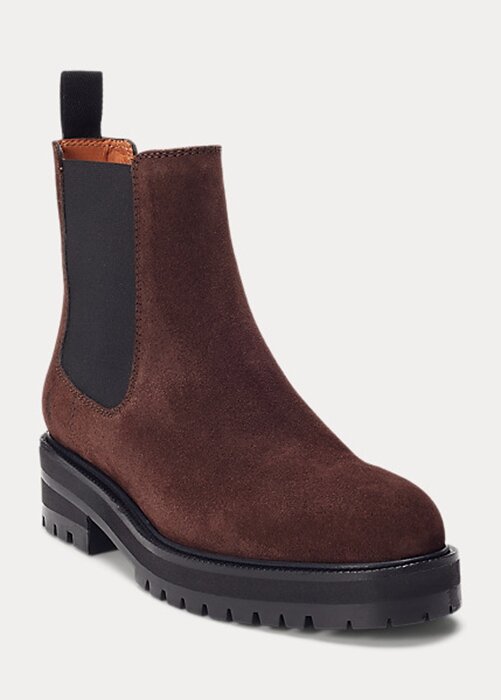 Brown Women’s Ralph Lauren Suede Lug Chelsea Boots Brown Women’s Ralph Lauren Suede Lug Chelsea Boots