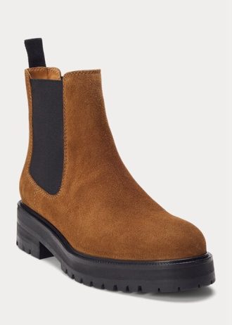 Brown Women’s Ralph Lauren Suede Lug Chelsea Boots Brown Women’s Ralph Lauren Suede Lug Chelsea Boots