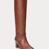 Brown Women’s Ralph Lauren Tall Calfskin Boots