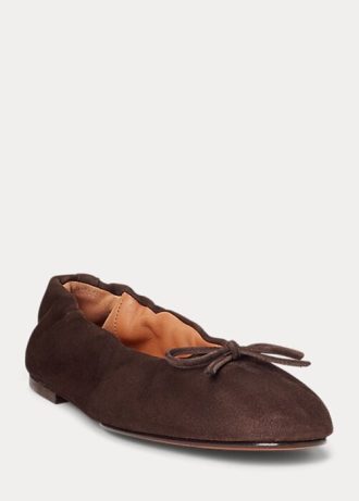 Brown Women’s Ralph Lauren The Suede Pony Ballet Flat Shoes Brown Women’s Ralph Lauren The Suede Pony Ballet Flat Shoes