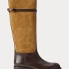Brown Women’s Ralph Lauren Two-Tone Suede & Leather Ridings Boots Brown Women’s Ralph Lauren Two-Tone Suede & Leather Ridings Boots