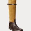 Brown Women’s Ralph Lauren Two-Tone Suede & Leather Ridings Boots Brown Women’s Ralph Lauren Two-Tone Suede & Leather Ridings Boots