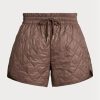 Brown Women’s Ralph Lauren Water-repellent Quilted Drawstring Shorts Brown Women’s Ralph Lauren Water-repellent Quilted Drawstring Shorts
