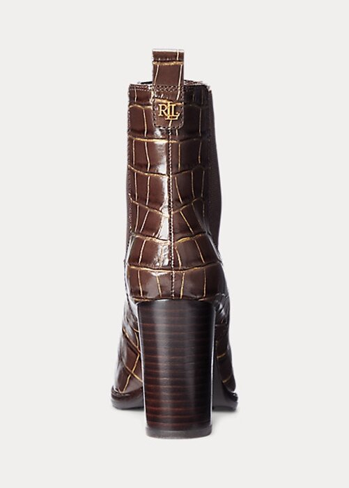 Brown Women’s Ralph Lauren ylah Embossed Leatherie Boots Brown Women’s Ralph Lauren ylah Embossed Leatherie Boots