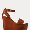 Brown Women’s Ralph Lauren Zadie Burnished Calfskin Sandals