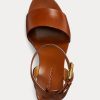 Brown Women’s Ralph Lauren Zadie Burnished Calfskin Sandals