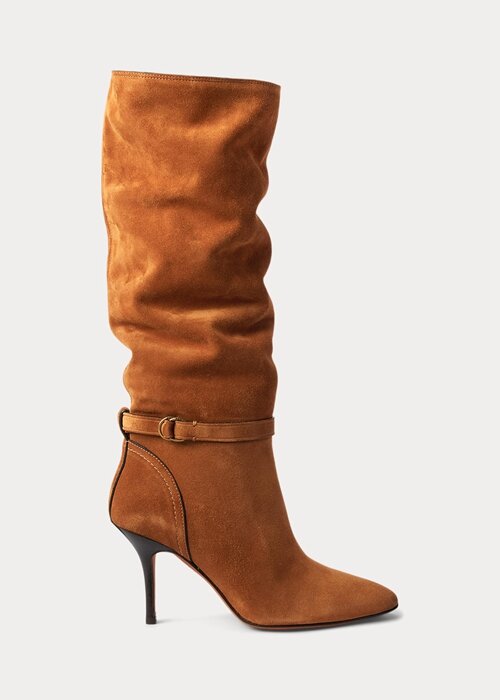 Brown Women’s Ralph Lauren Zoe Tall Sueded Calfskin Boots Brown Women’s Ralph Lauren Zoe Tall Sueded Calfskin Boots