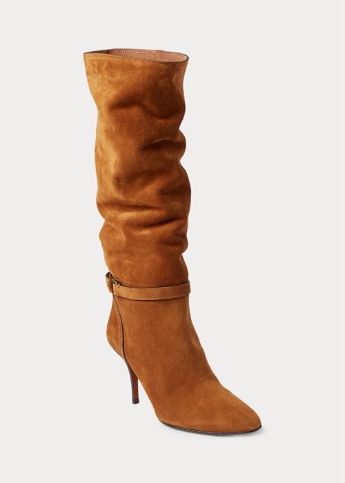 Brown Women’s Ralph Lauren Zoe Tall Sueded Calfskin Boots Brown Women’s Ralph Lauren Zoe Tall Sueded Calfskin Boots