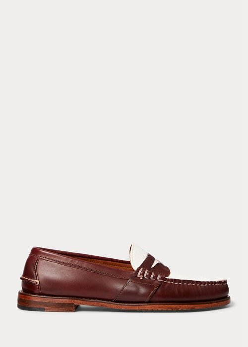 Burgundy Cream Men’s Ralph Lauren The Morehouse Collection Penny Loafers Burgundy Cream Men’s Ralph Lauren The Morehouse Collection Penny Loafers