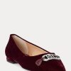 Burgundy Women’s Ralph Lauren Lilah Velvet Ballet Flat Shoes Burgundy Women’s Ralph Lauren Lilah Velvet Ballet Flat Shoes