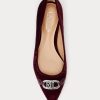 Burgundy Women’s Ralph Lauren Lilah Velvet Ballet Flat Shoes Burgundy Women’s Ralph Lauren Lilah Velvet Ballet Flat Shoes