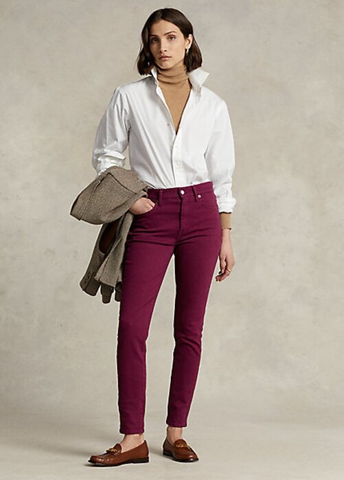 Burgundy Women’s Ralph Lauren Tompkins High-Rise Skinny Jeans Burgundy Women’s Ralph Lauren Tompkins High-Rise Skinny Jeans