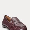 Burgundy Women’s Ralph Lauren Wynnie Embossed Leather Loafers Burgundy Women’s Ralph Lauren Wynnie Embossed Leather Loafers